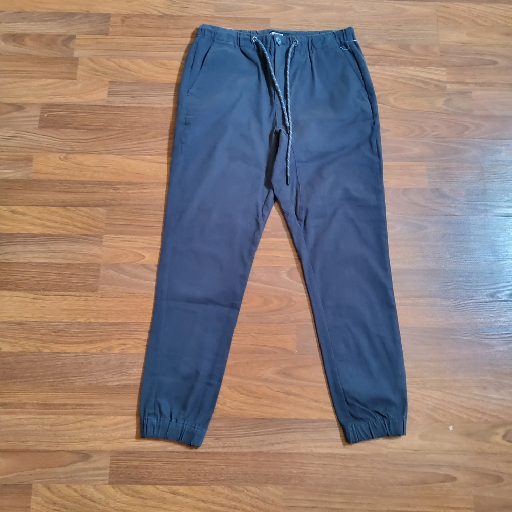 Commerce Men's Twill Chino Jogger Casual Pants Size M Grey New - Picture 3 of 12